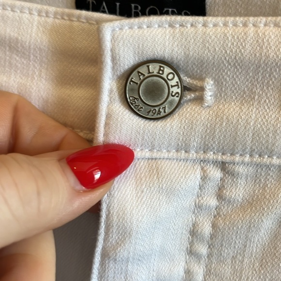 Talbots Straight Leg Jeans NWT White High Waist Full Length Size 6P Petite - Picture 3 of 11